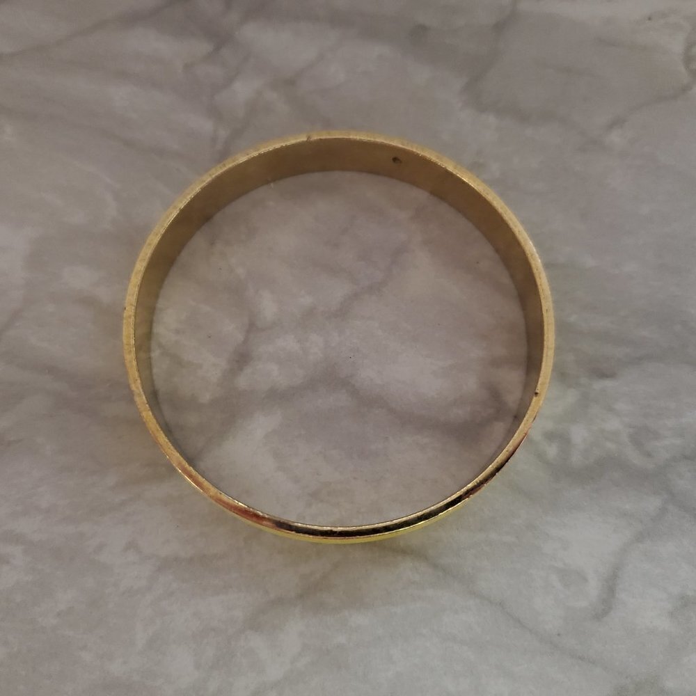 💛 Vintage 1990s 90s J.Crew Yellow Enamal Skinny Bangle Bracelet 💛 - Picture 10 of 16